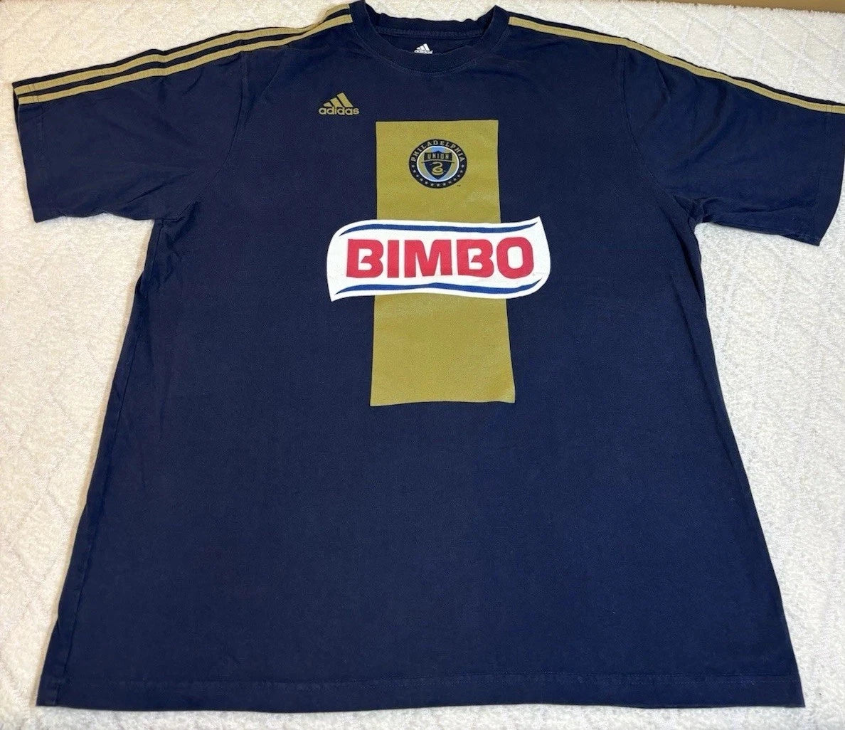 Adidas Philadelphia Union Bimbo Soccer Shirt Jersey Style 3 Striped Size XL