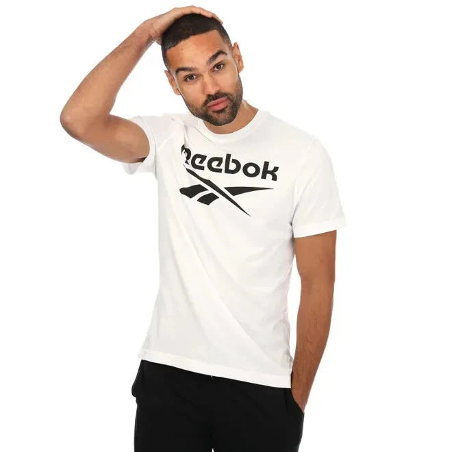 Reebok Men's Vector Logo Gents Crew Neck Tee Top Short Sleeve Cotton