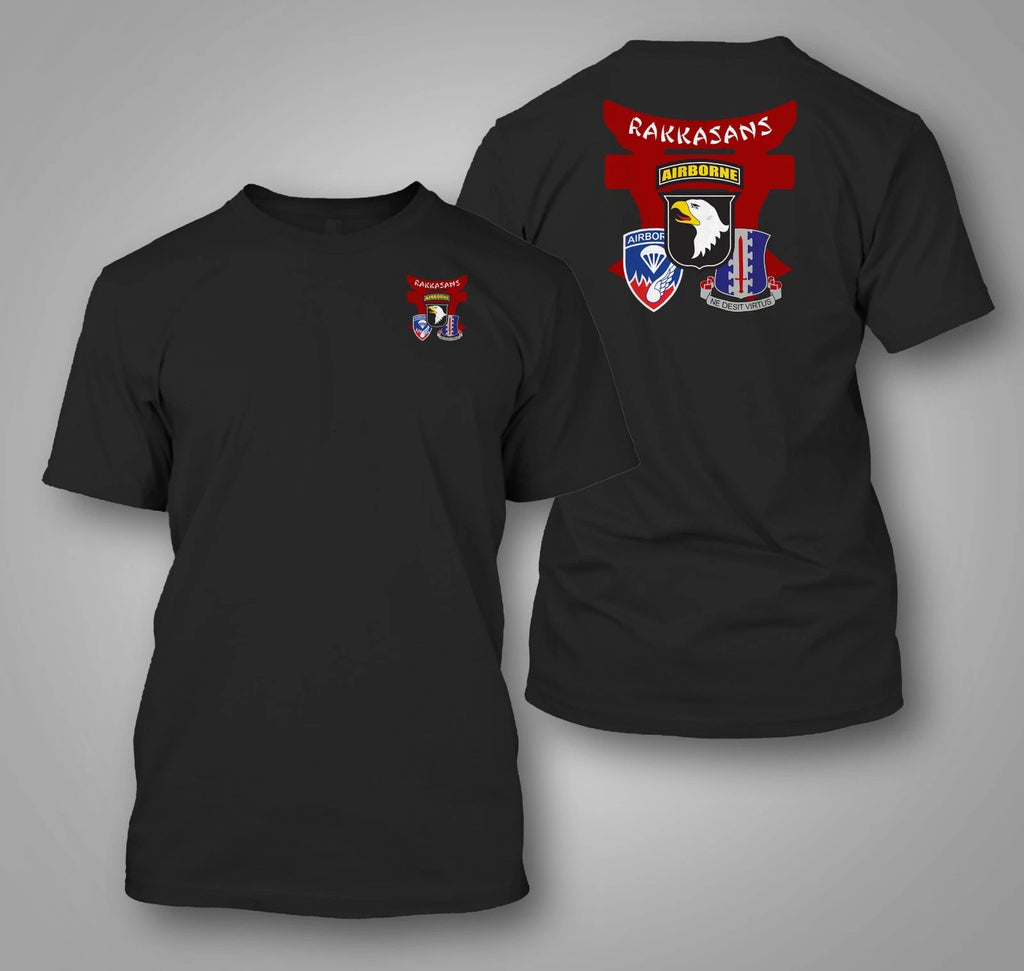 US Army 187th Infantry Regiment Rakkasans 101st -  Custom front and back tee