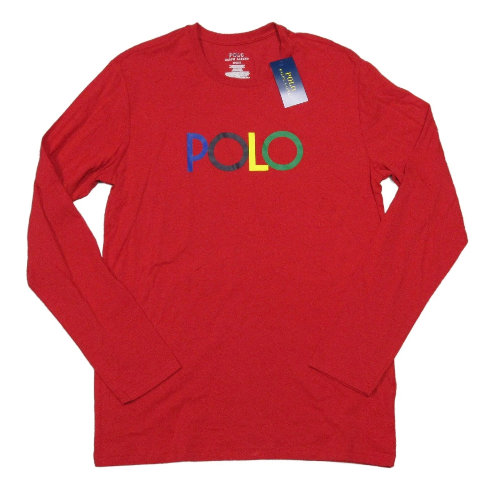 Polo Ralph Lauren Men's Red Logo Print Crew-Neck Long Sleeve Sleep T-Shirt