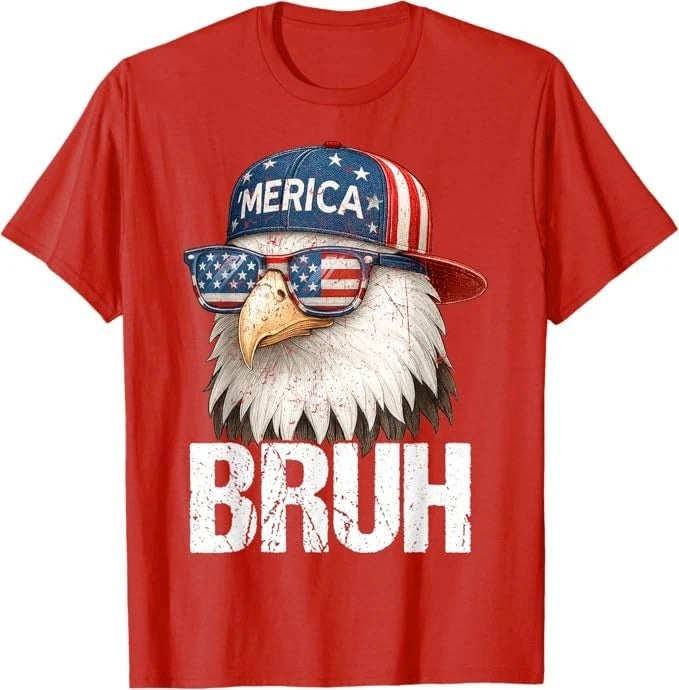 Bruh Fourth 4th of July Eagle American Patriotic Mens Boys T-Shirt