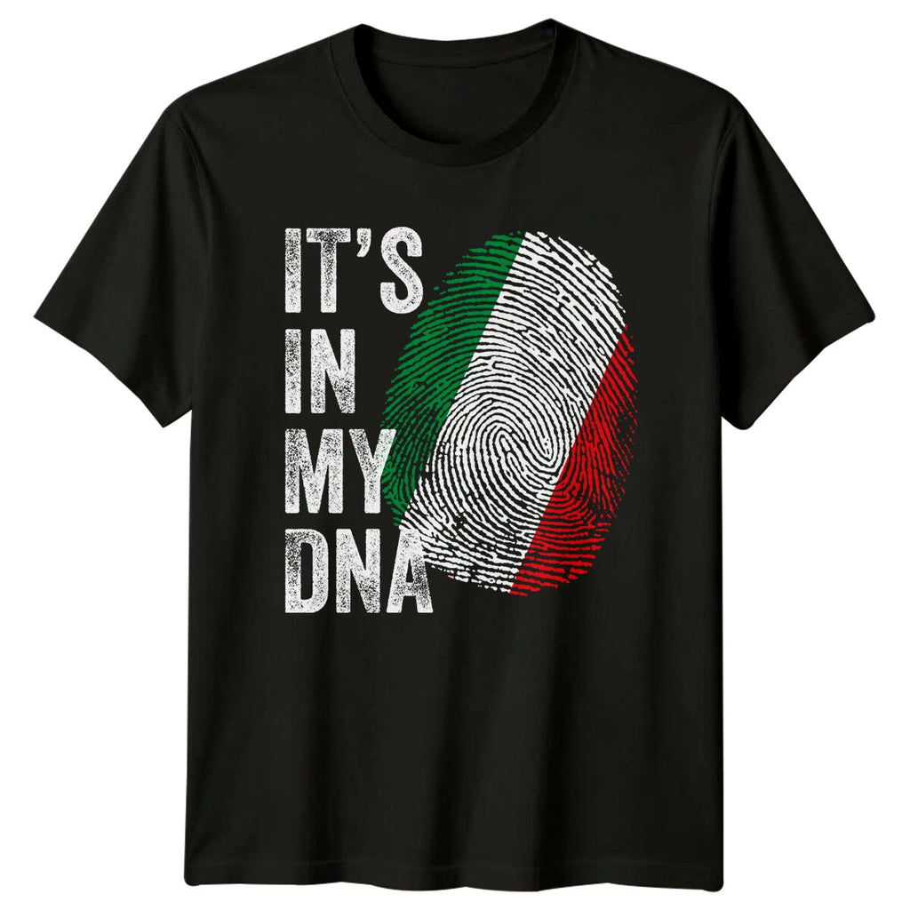 Italian Flag Fingerprint Its In My DNA Italy Mens Tee Womens T-Shirt Graphic
