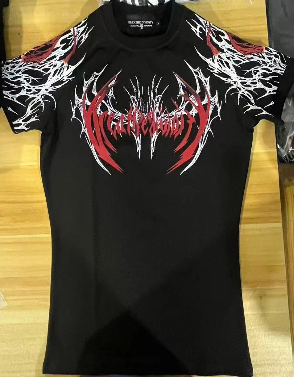 Breathedivinity High Bounce tight training fitness T-shirt