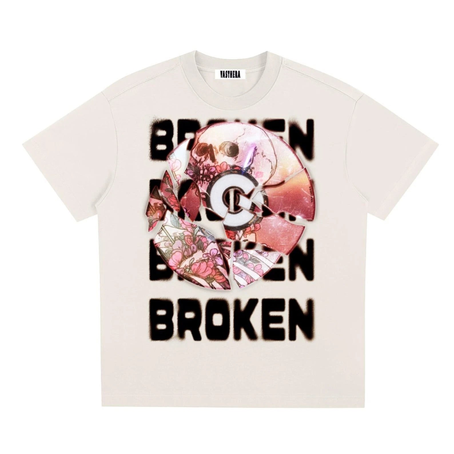 Streetwear Broken Graphic T Shirt Retro Y2K Grunge Aesthetic Tee Urban Casual
