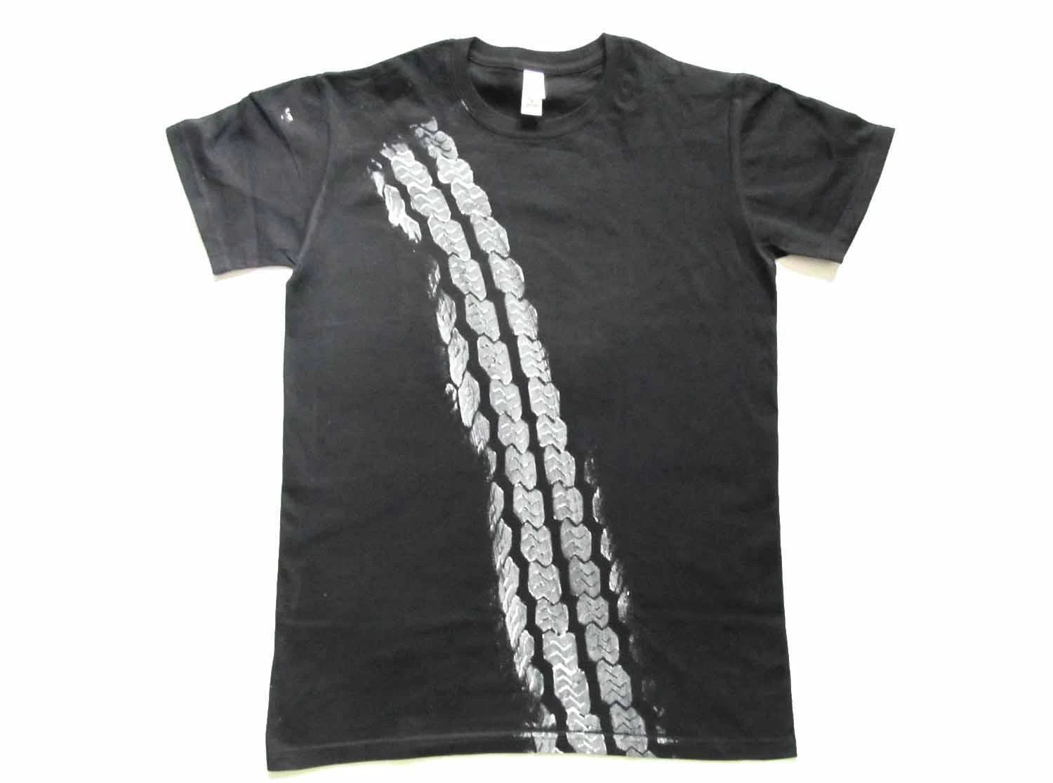 Road Print Men's Brake Track Tire Car Black T-Shirt