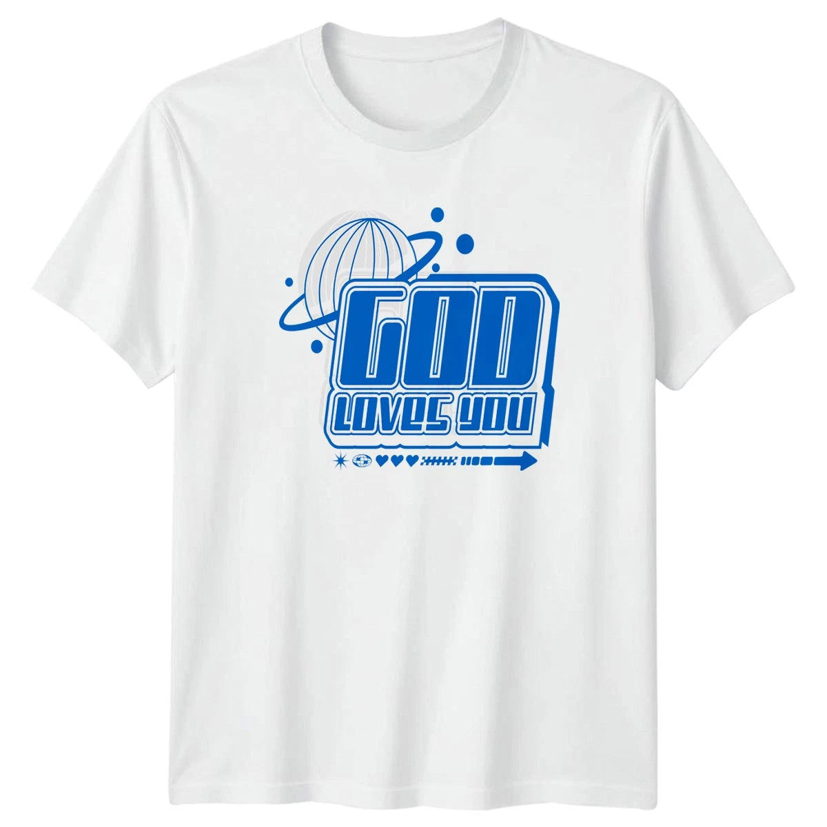 God Loves You T-Shirt Y2K Aesthetic Christian Faith Religious Holiday Gift