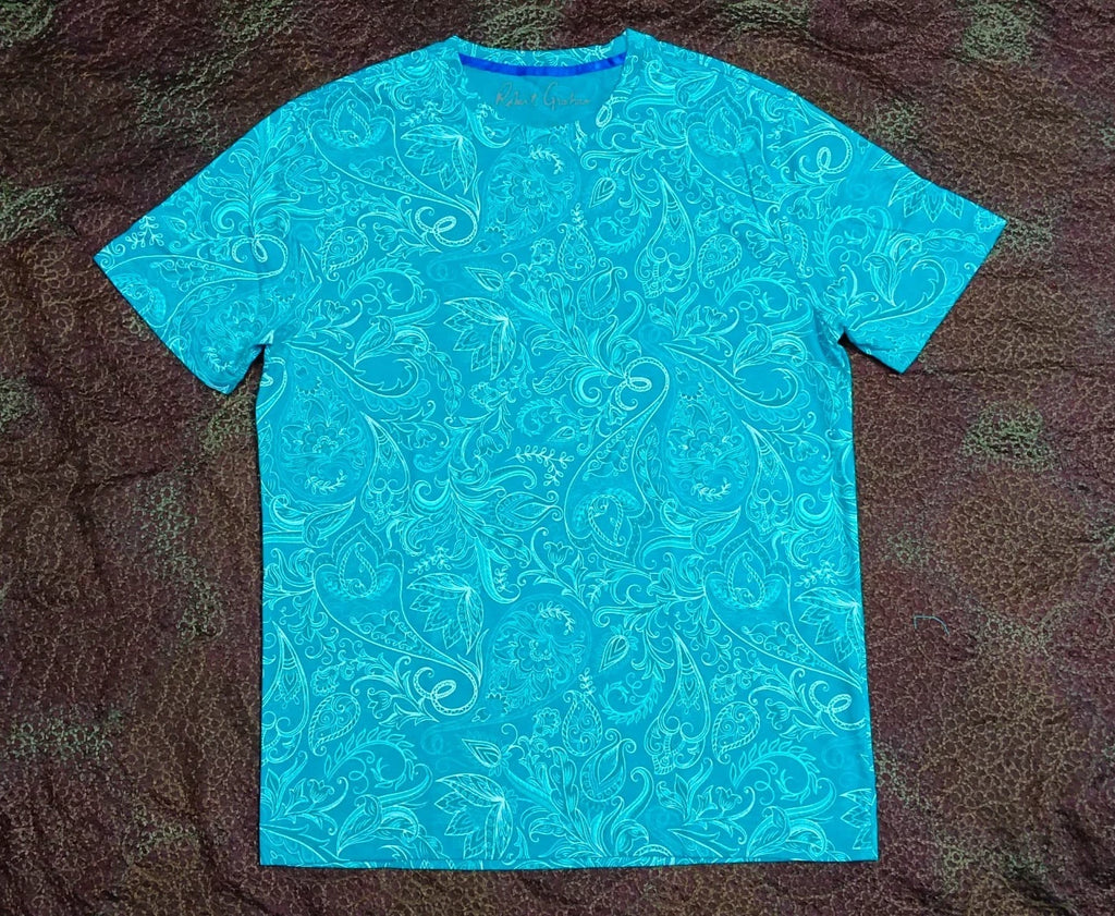 Robert Graham vibrant Dual Tone Paisley printed Tshirt M L Xl  New