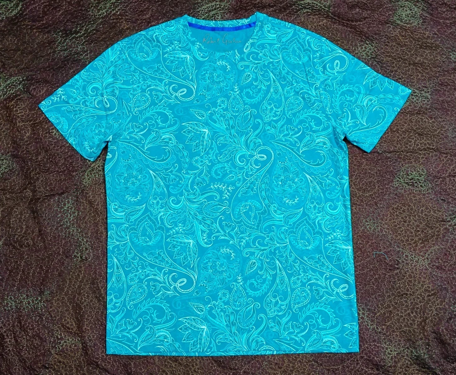Robert Graham vibrant Dual Tone Paisley printed Tshirt M L Xl  New