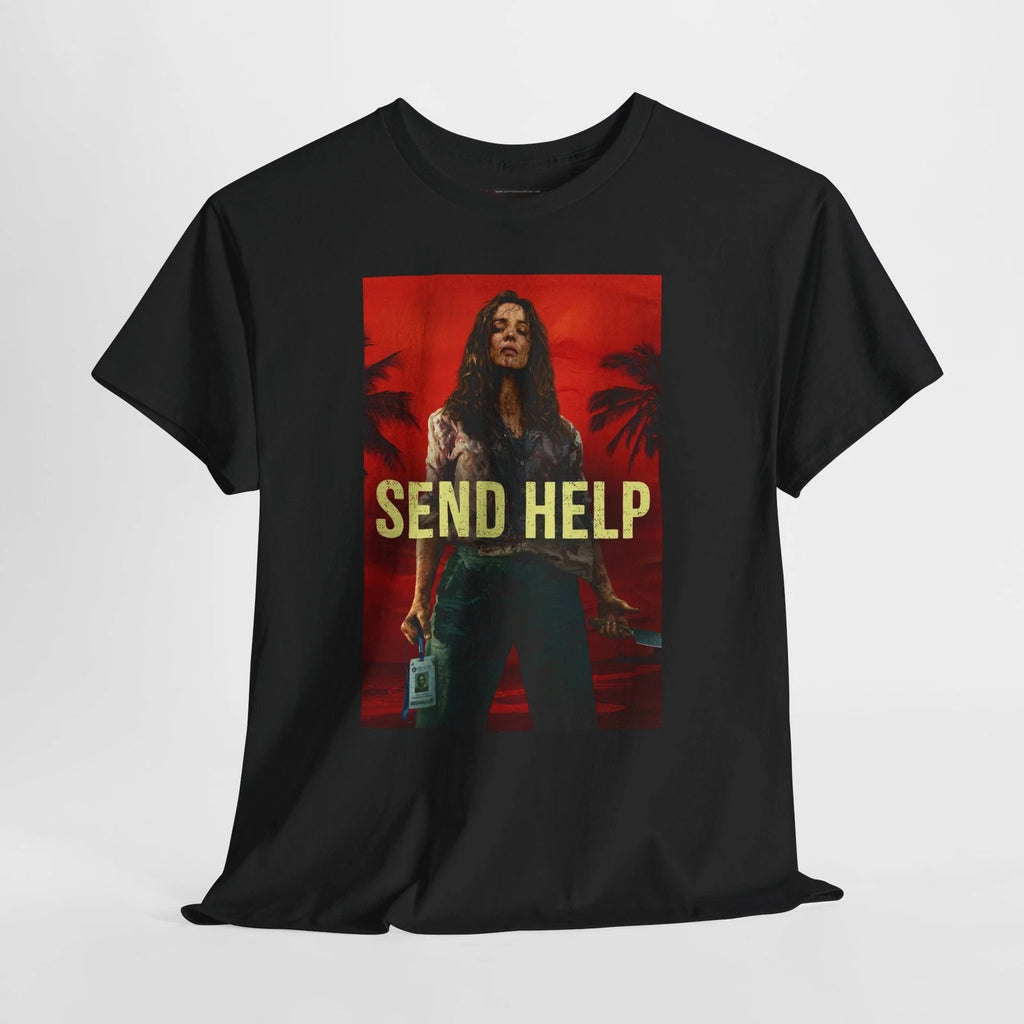 Send Help 2026 Retro Movie Poster Horror Unisex Graphic T-Shirt