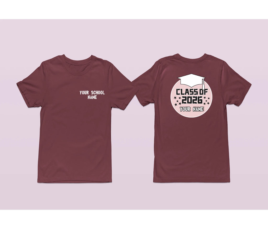 Personalised Custom School Leavers Class 2026 T-Shirt Graduation Student Gift