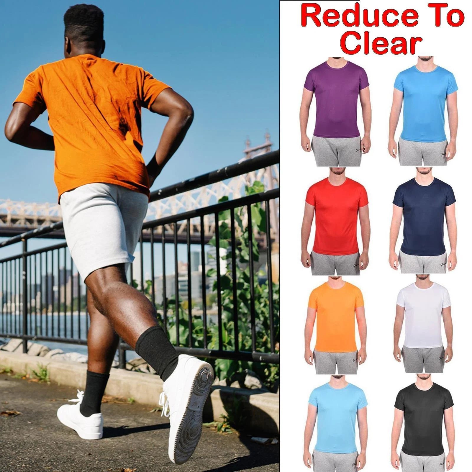 Mens Breathable T Shirts Cool Dry Running Gym Top Sports Performance Wicking Lot