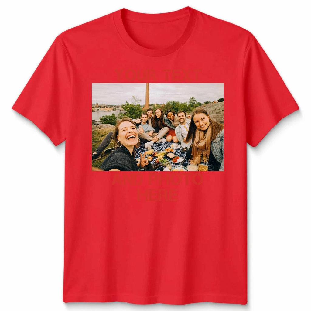 Personalised Unisex T Shirt Custom Image Text Printed Stag Do Hen Party Tee