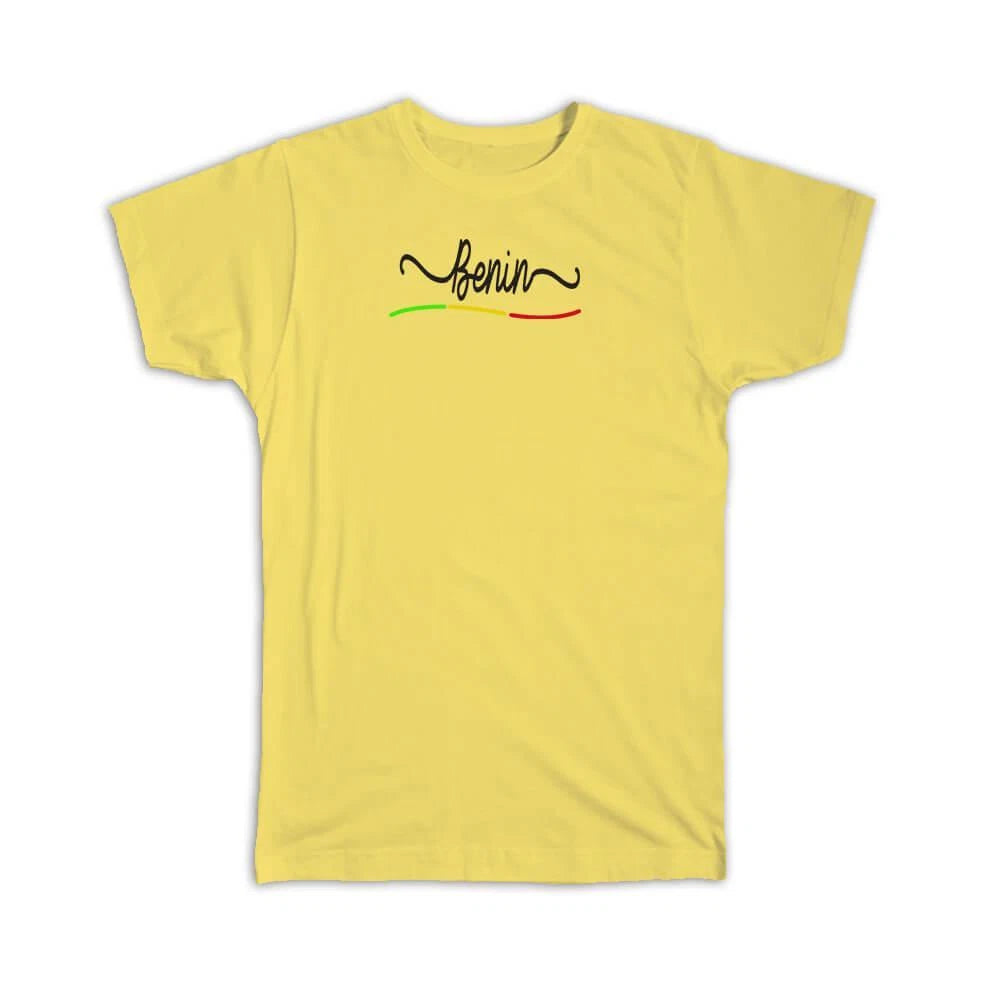 Gift T-Shirt : Benin Flag Colors Beninese Travel Expat Country Minimalist
