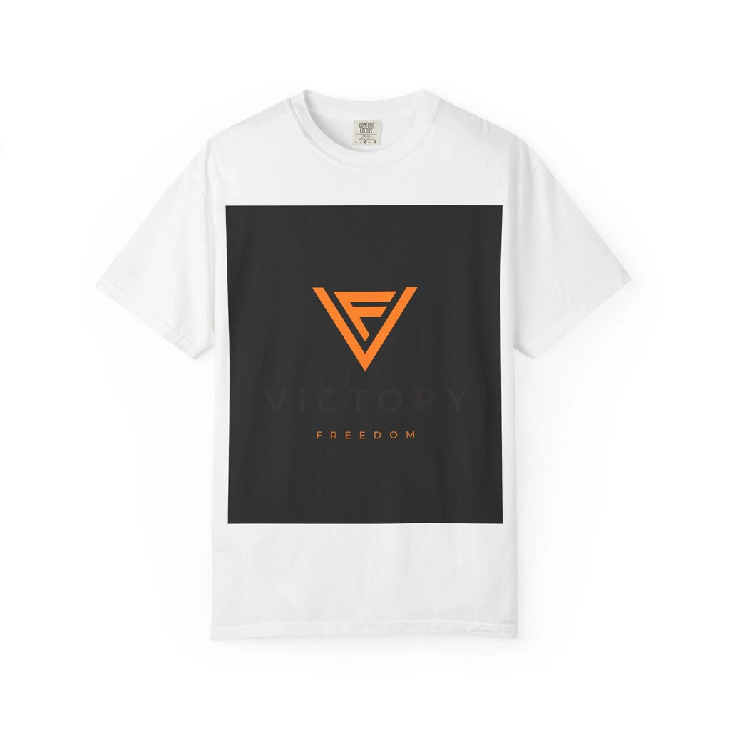 Victory Freedom Logo T-Shirt | Orange Triangle Emblem