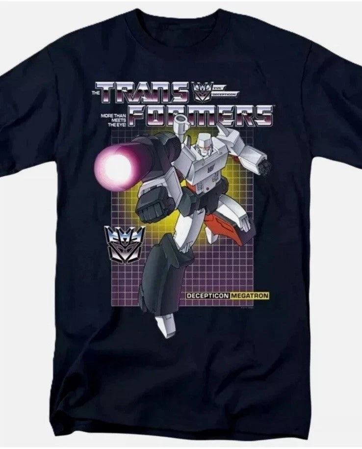 Transformers G1 Megatron 80's Retro T-Shirt Black Unisex Adult Large
