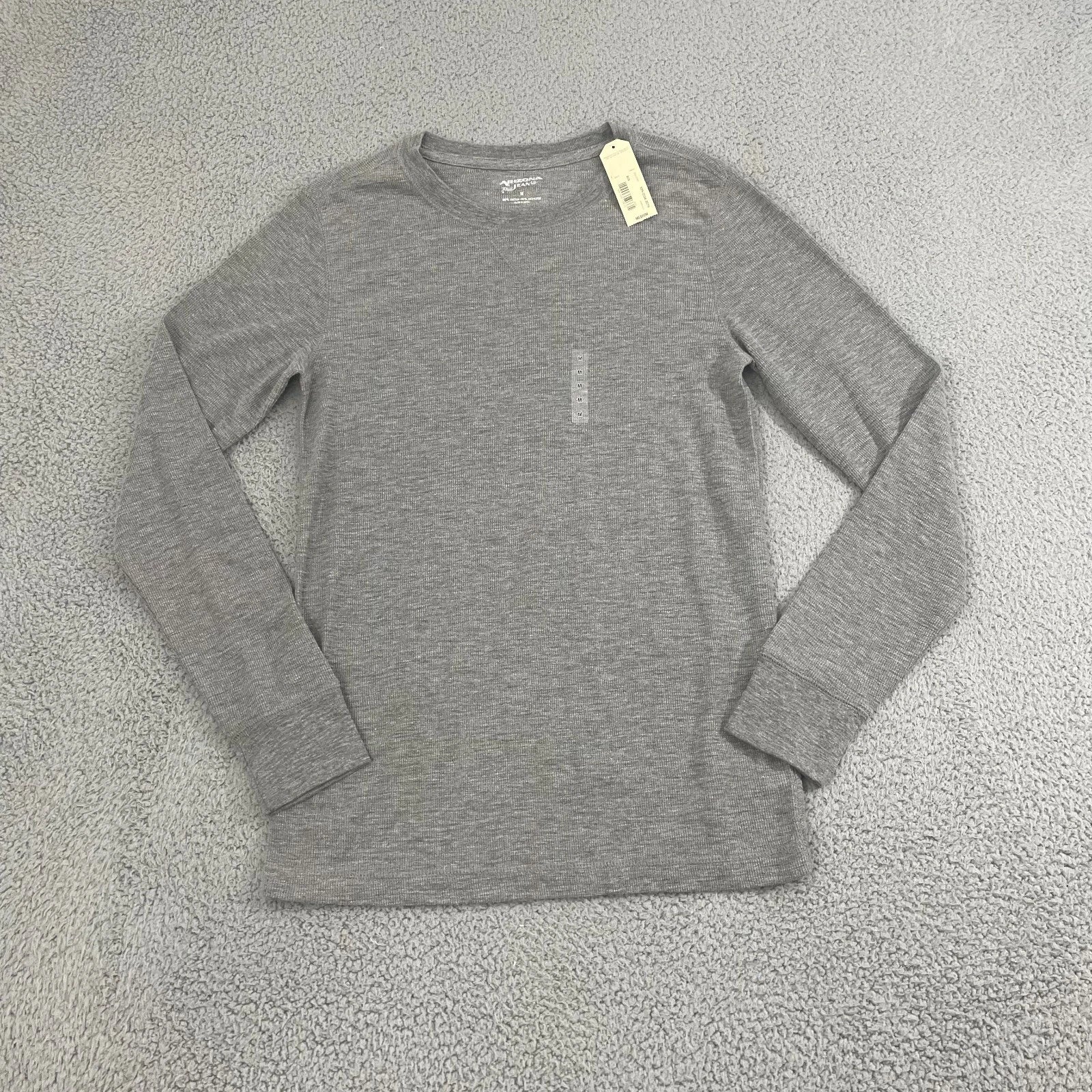 New Arizona Jean Co. Thermal Shirt Men M Gray Minimalist Skater Long Sleeve