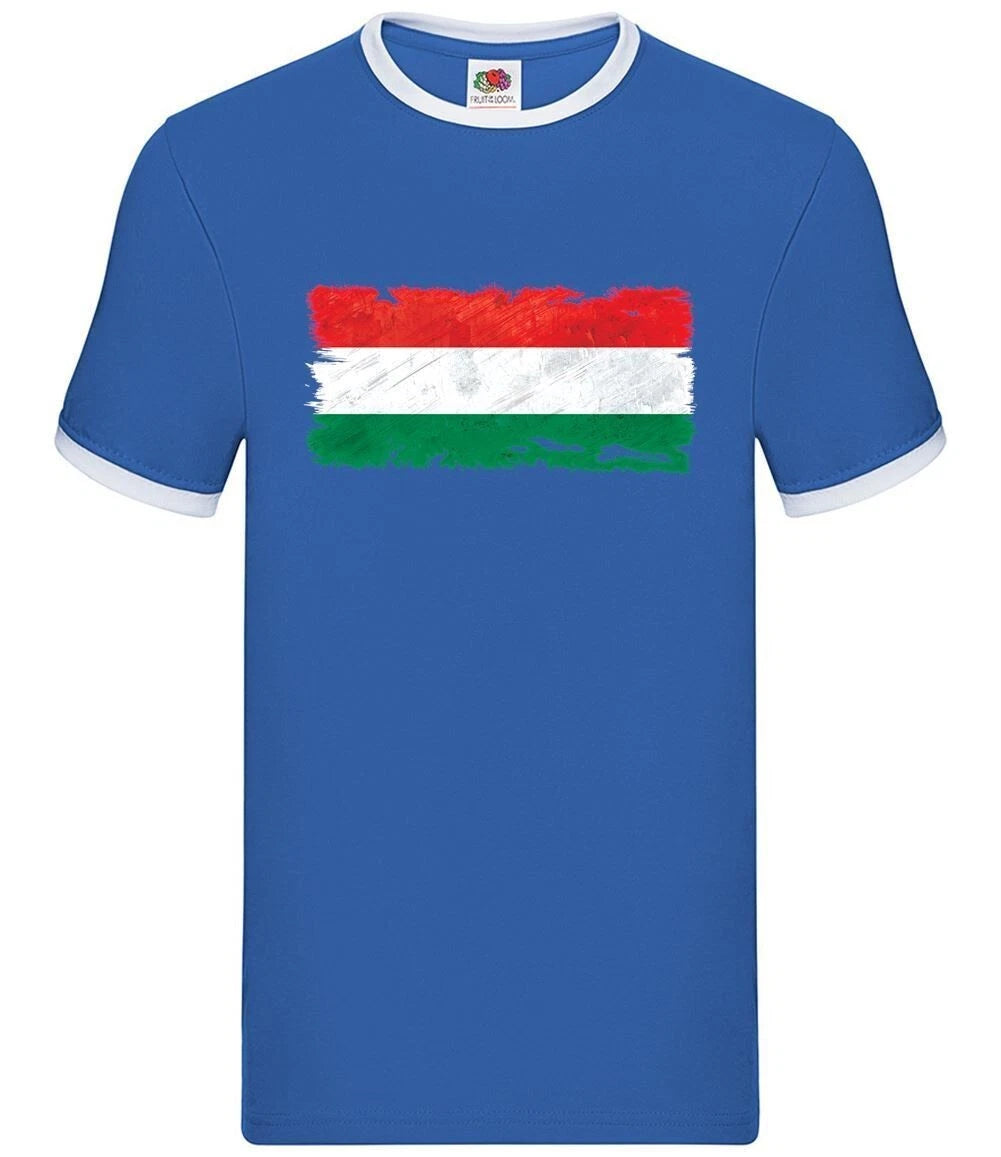 Hungry Grunge Style Flag - Contrast Men - Hungarian Budapest Travel