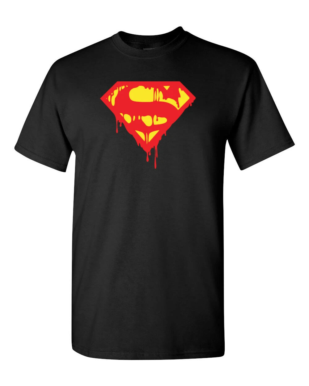 Superman's Death Bloody Logo Men's Cotton Blend Short Sleeve Shirt Multiple Size