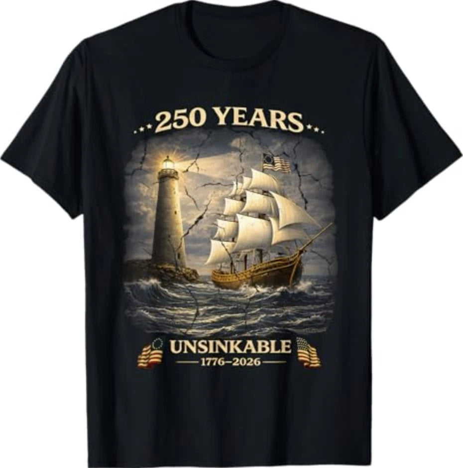 250 Years Patriotic Tall Ship 1776-2026 250th Birthday T-Shirt