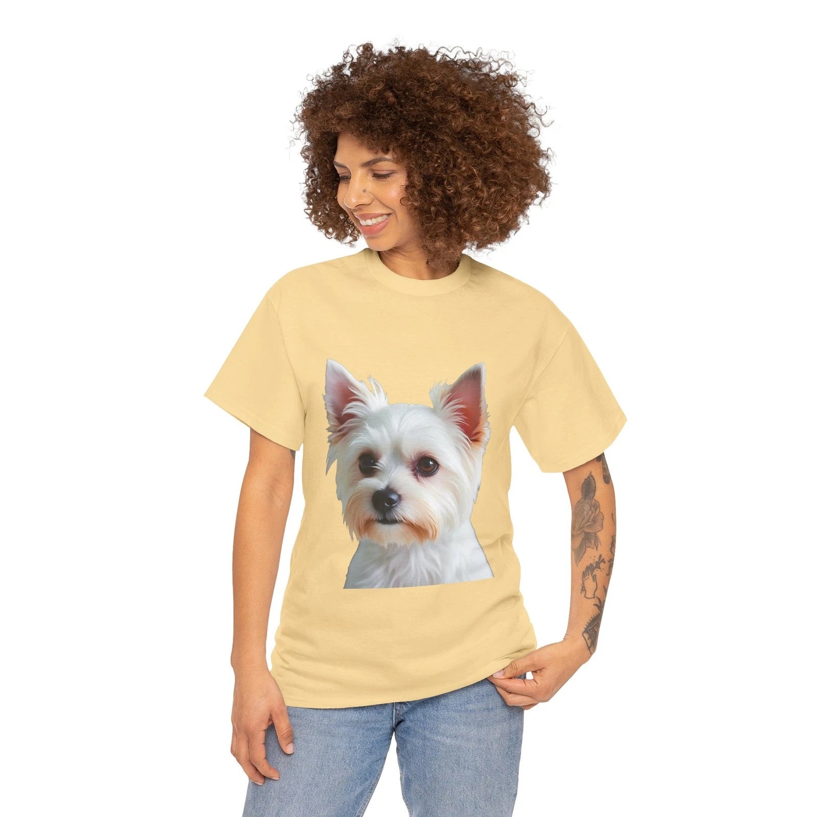 White Maltese Dog Photo T-Shirt | Cute Pet Portrait Tee