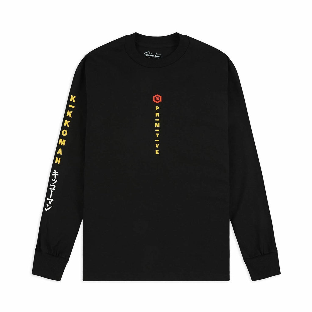 Primitive KIKKOMAN SEASON L/S Black Multi Graphic Regular (D) Men's T-Shirt