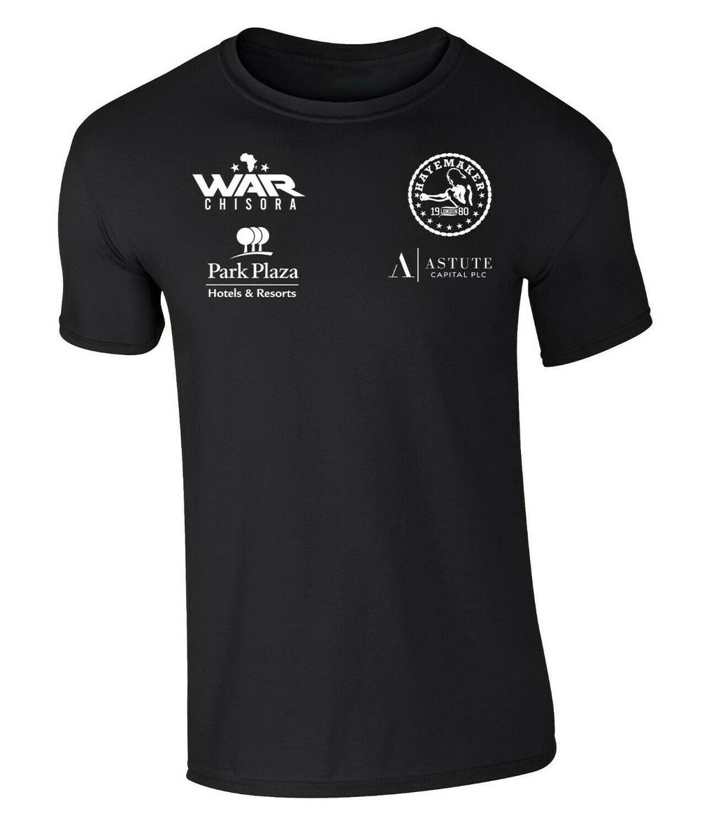 Derek Chisora  Black Boxing T-Shirt White Print