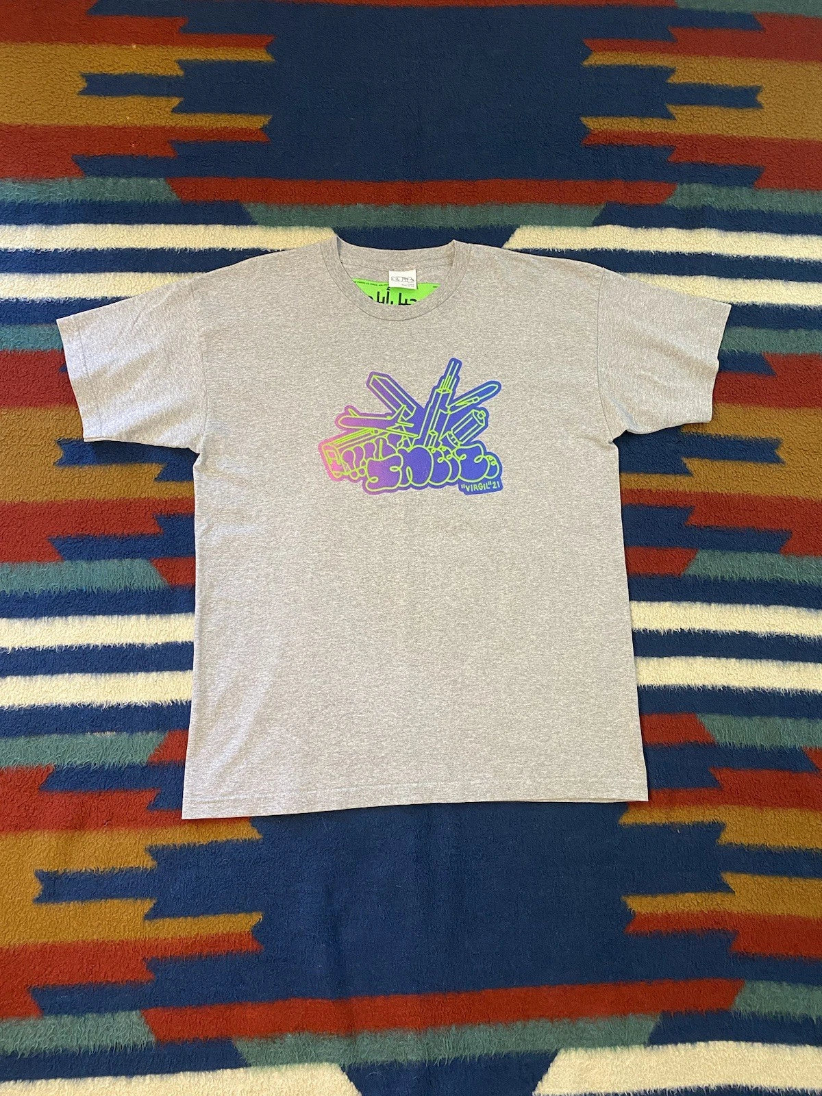 Virgil Abloh X Sneeze Magazine T-Shirt “Virgil” 21 in Gray Size XL Limited Ed