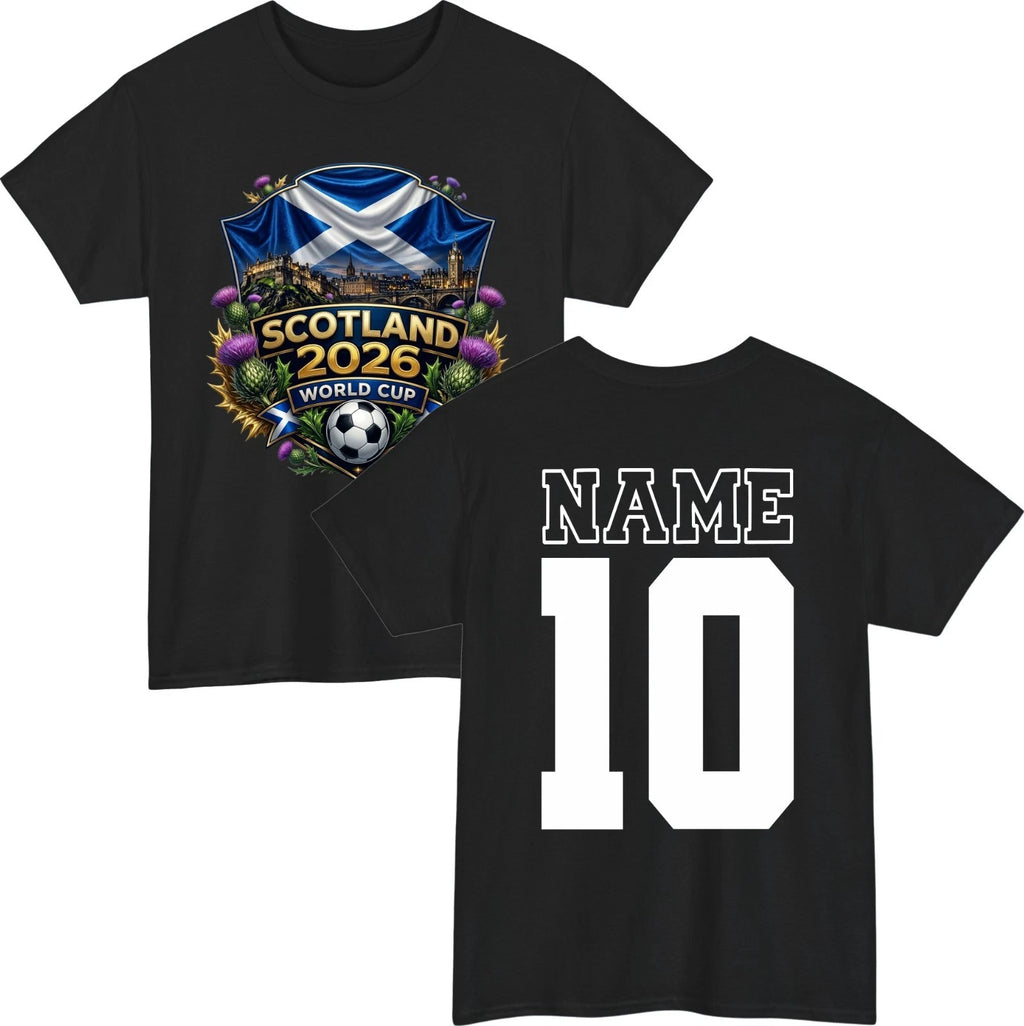 Personalised Scotland 2026 T-Shirt - Custom Name Tee - Gift For Sports Lover