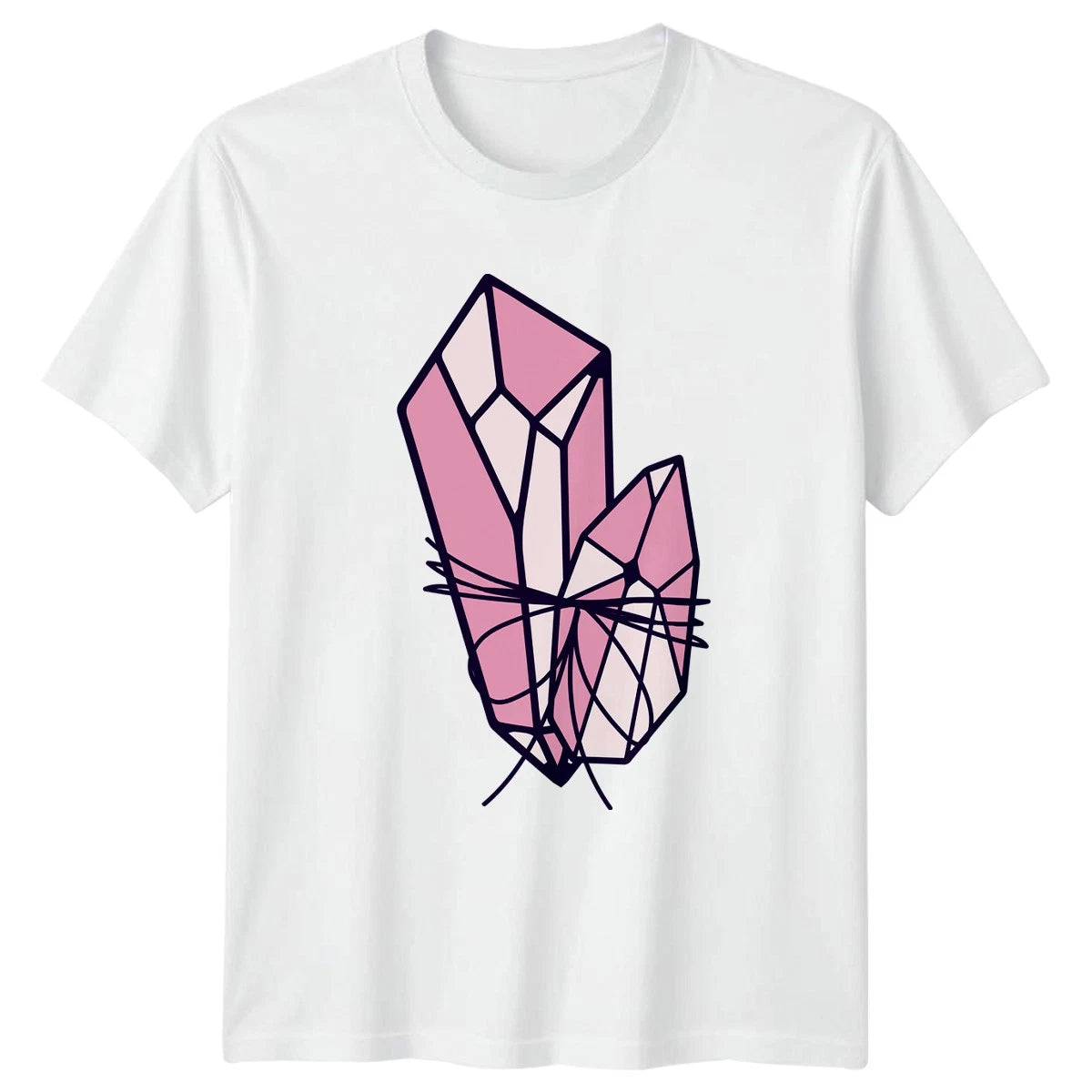 Pink Crystal Healing Gemstone T-Shirt Boho Aesthetic Spiritual Birthday Gift