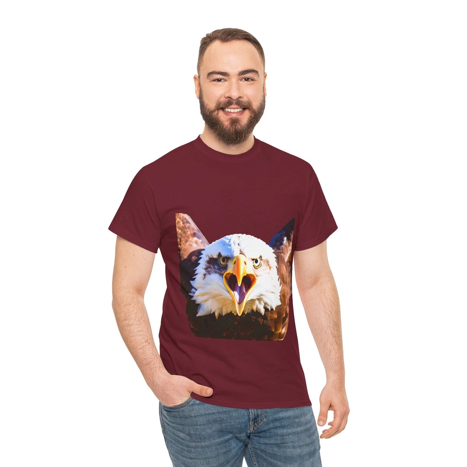 Screaming Bald Eagle T-Shirt | Eagle Face Graphic Tee