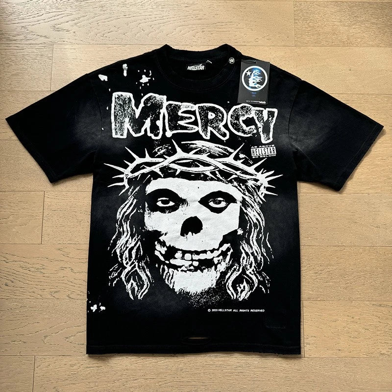 Hell Studios star Grass Ring Skull MERY Printing Men's Short Sleeve T-shirt