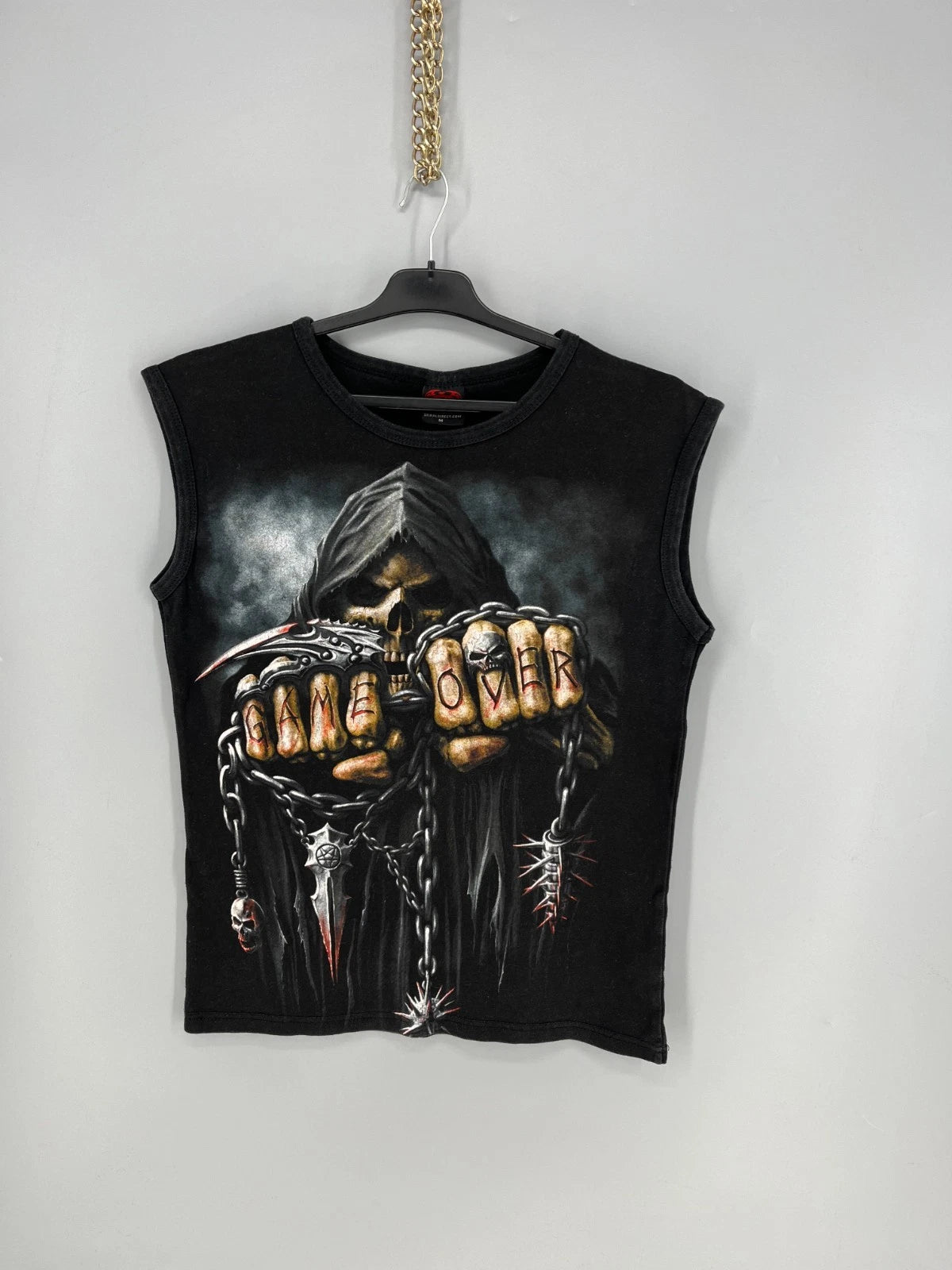 Spiral T Shirt Gothic Dark Black Unisex GAME OVER SIZE M