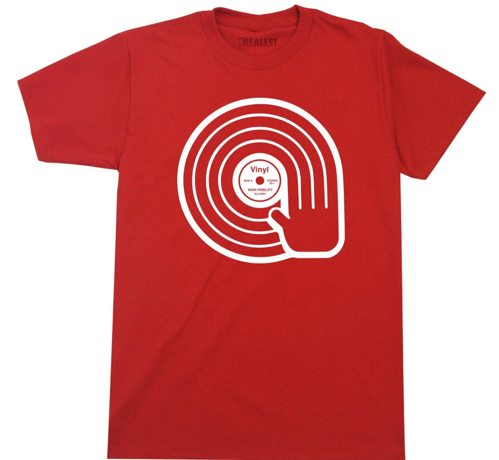 DJ VINYL HAND T SHIRT DJ 1200 TURNTABLE MUSIC TURNTABLE DJ  RECORDS