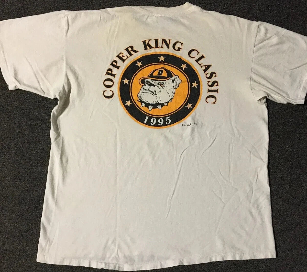 Vtg 90s Bulldogs Copper King Classic Faded Shirt L Arizona School PE Grunge Dog