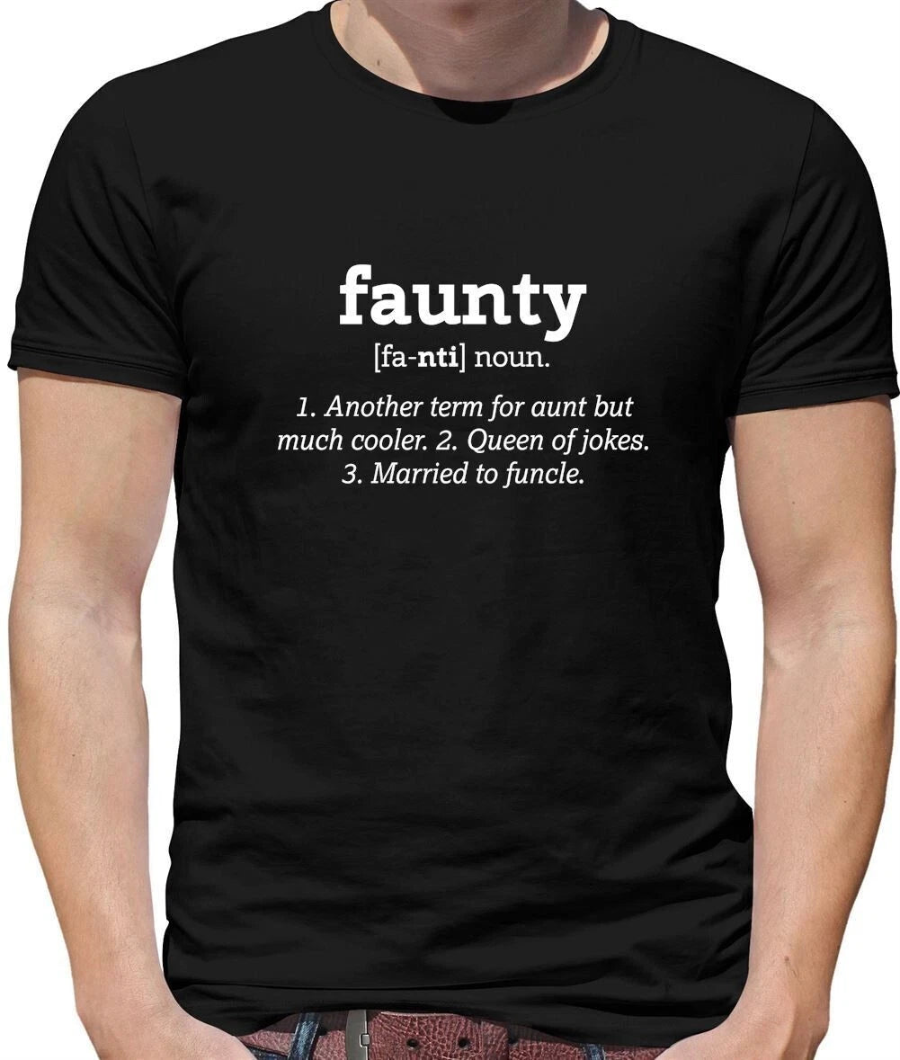 Faunty Definition Funny - Mens T-Shirt - Auntie Aunty Aunt Love Cool