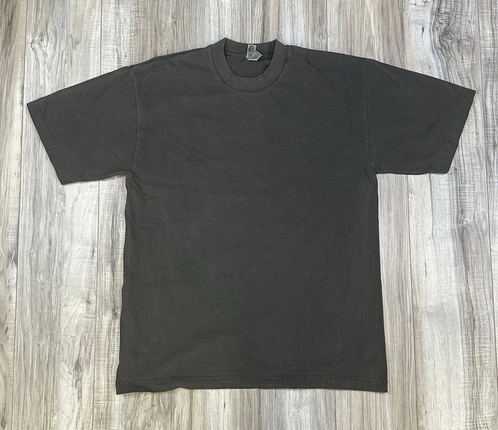 Los Angeles Apparel 1801 Pigment Dye Crewneck Tee Vintage Black Mens Medium USA