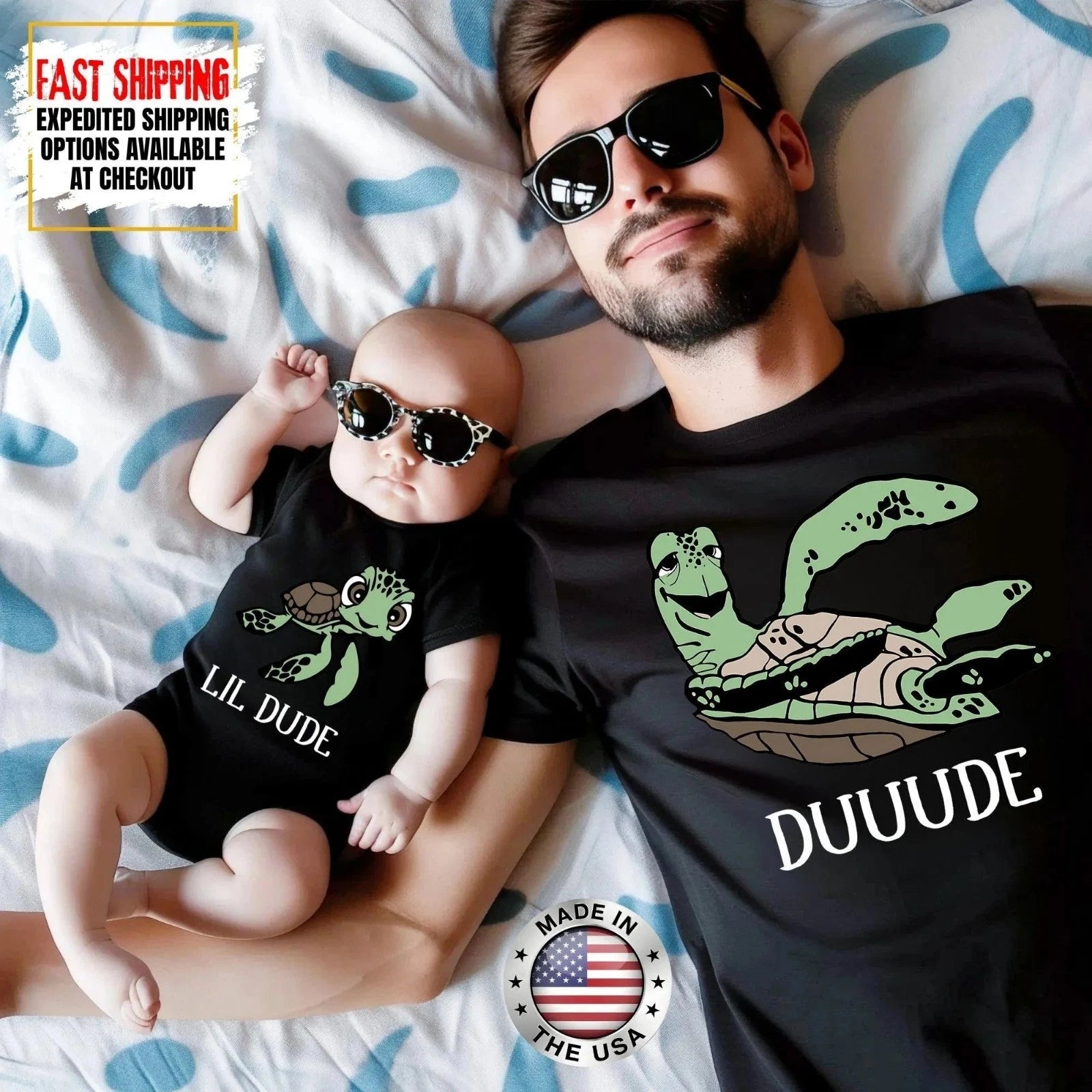 Dad and Son Matching Turtle Shirt Set, First Father's Day Gifts, Dad Baby Shirt