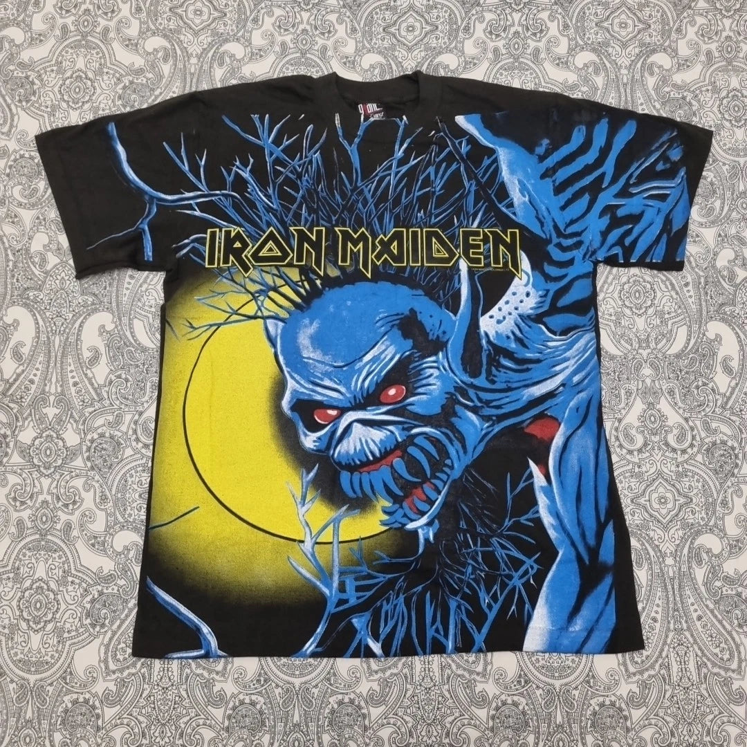 Iron Maiden Eddie T Shirt Metal Band Size Large Graphic Print Fear Of The Dark