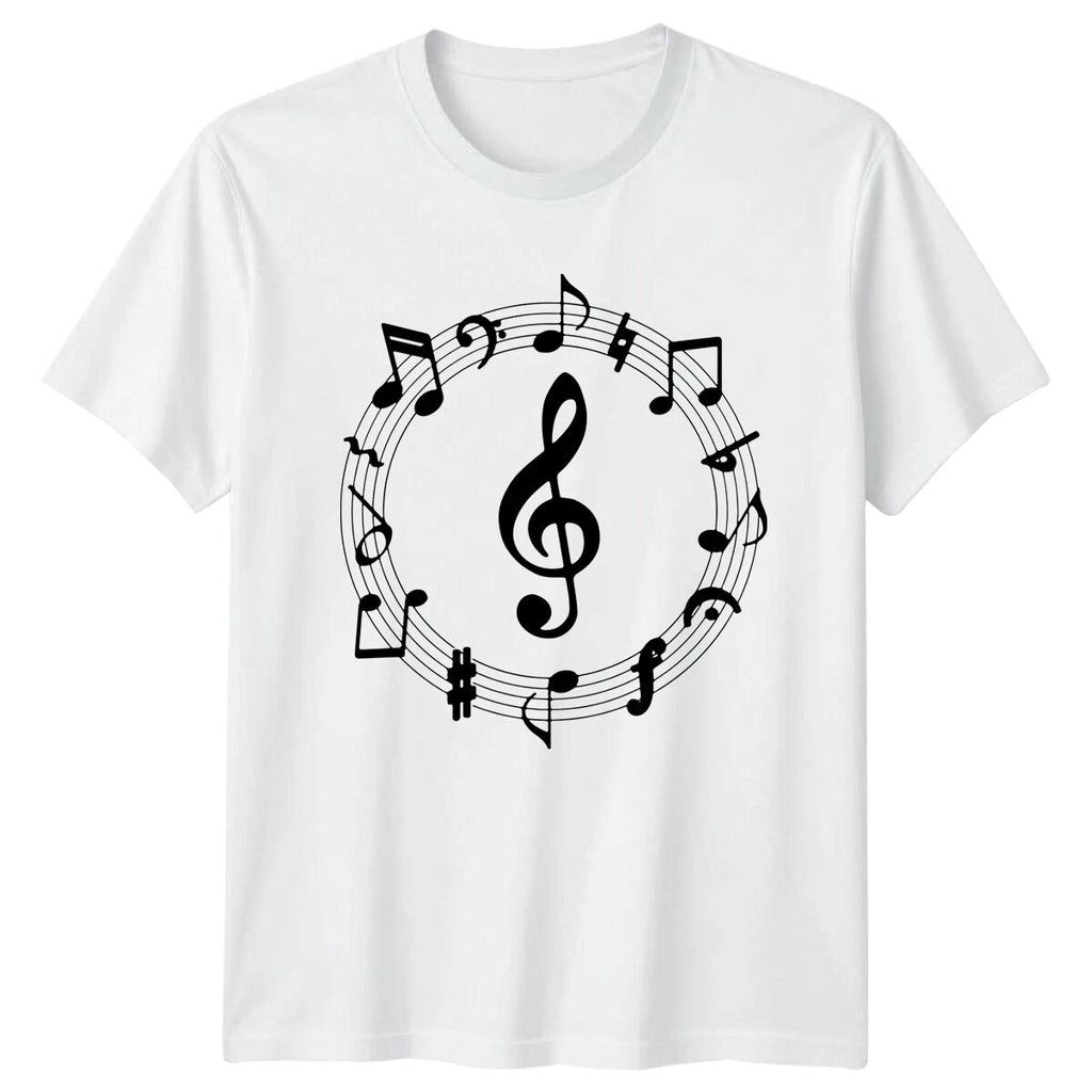 Treble Clef Music Notes Mens T-Shirt Ladies Tee Graphic Unisex Top