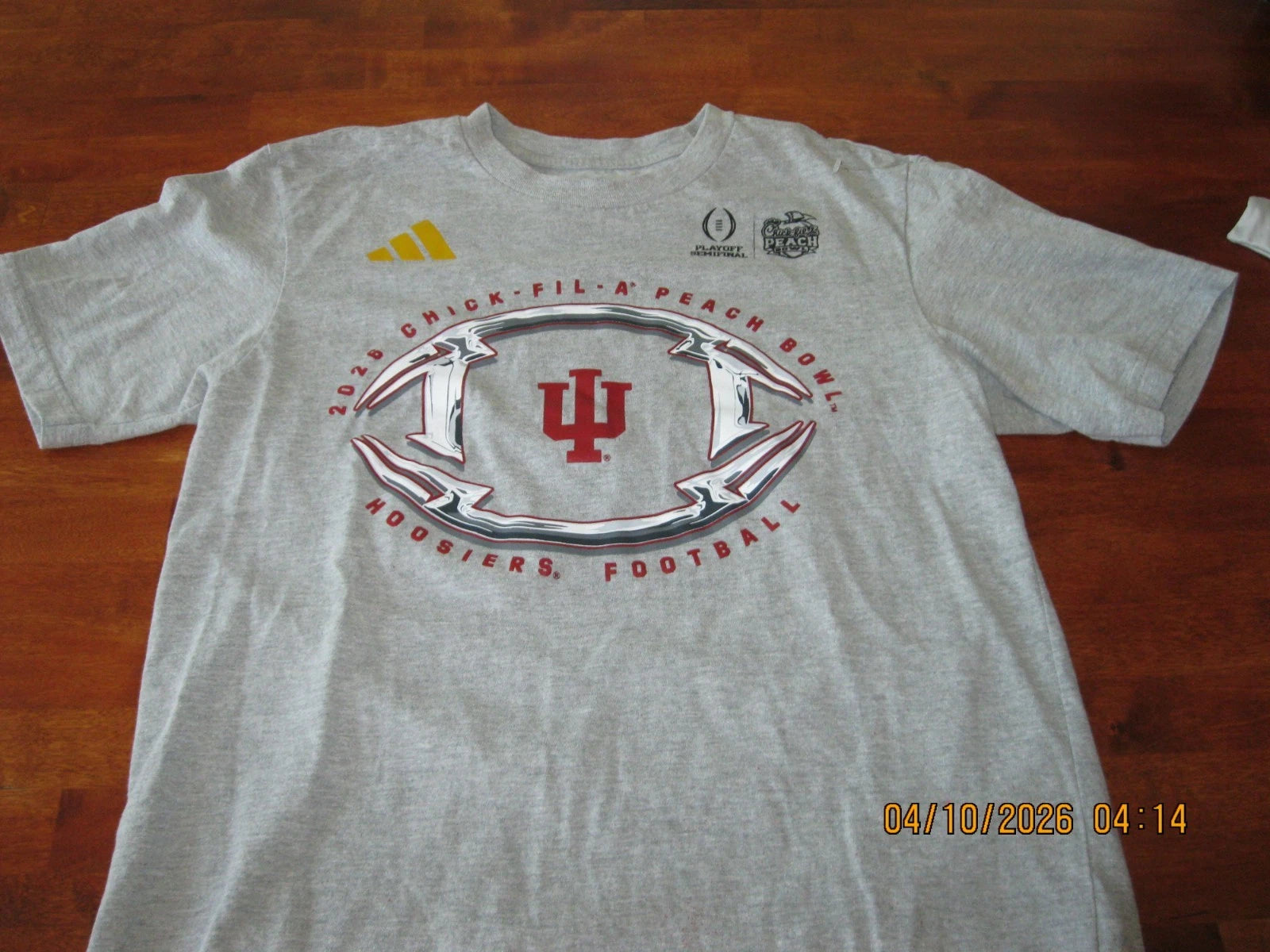 ADIDAS NEW XS Indiana Football Champions 2026 Peach Bowl College  Playoff Champ