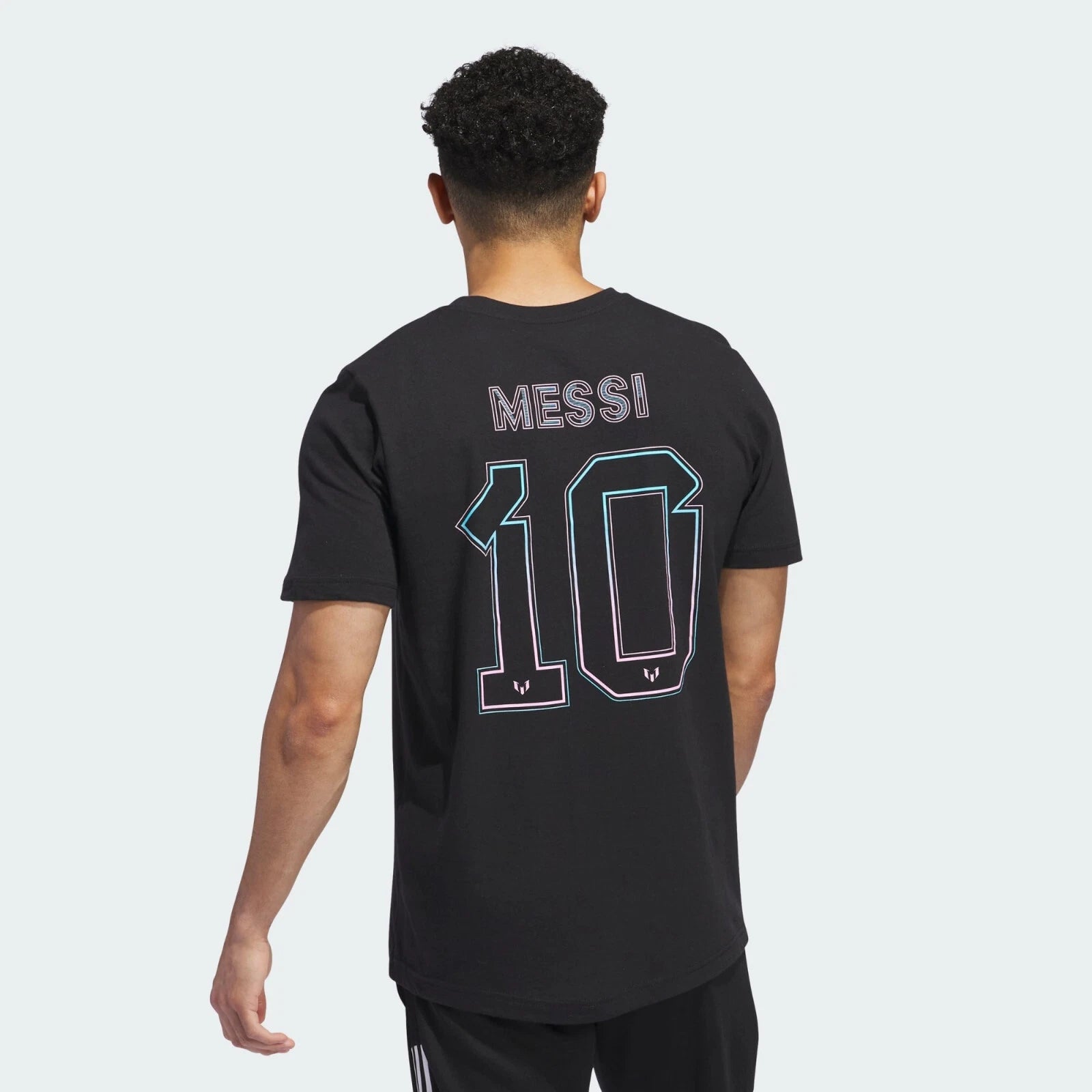 NWT adidas Men's Messi 10 Miami Tee Black Size Small JF4290