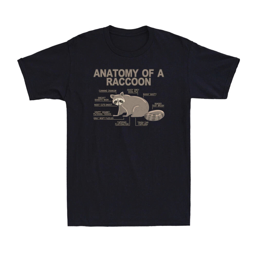 Anatomy Of A Raccoon Funny Biology Animal Raccoon Anatomy Black T-Shirt Tee