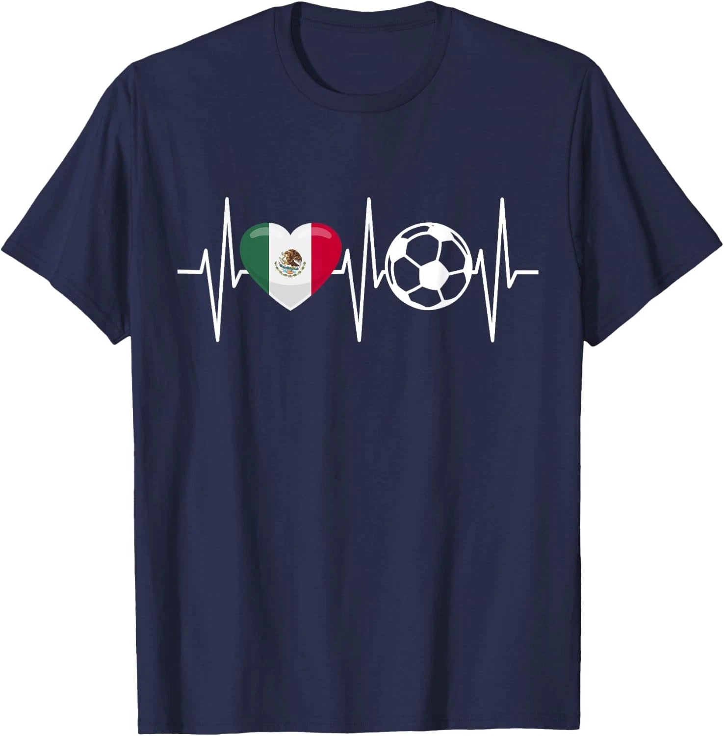 Mexico Soccer Shirt Funny Soccer Fan Heartbeat Mexican Unisex T-Shirt