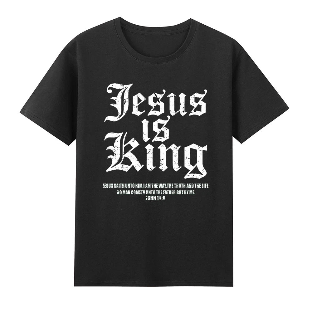 Jesus Is King Christian Faith Bible God Church Religious Vintage Men's T-Shirt