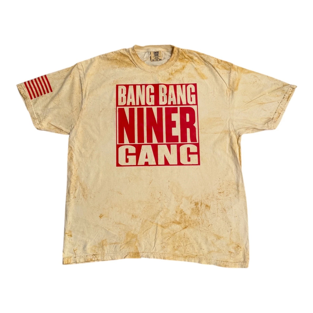Bang Bang Niner Gang Gold & Red Tie Die T-Shirt  (New) San Francisco Edition