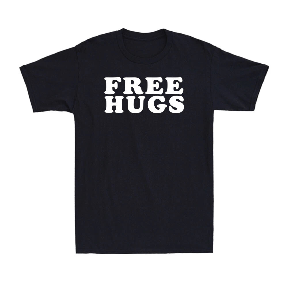 Free Hugs Novelty Vintage Gift Joke Funny Kindness Saying Men's Cotton T-Shirt