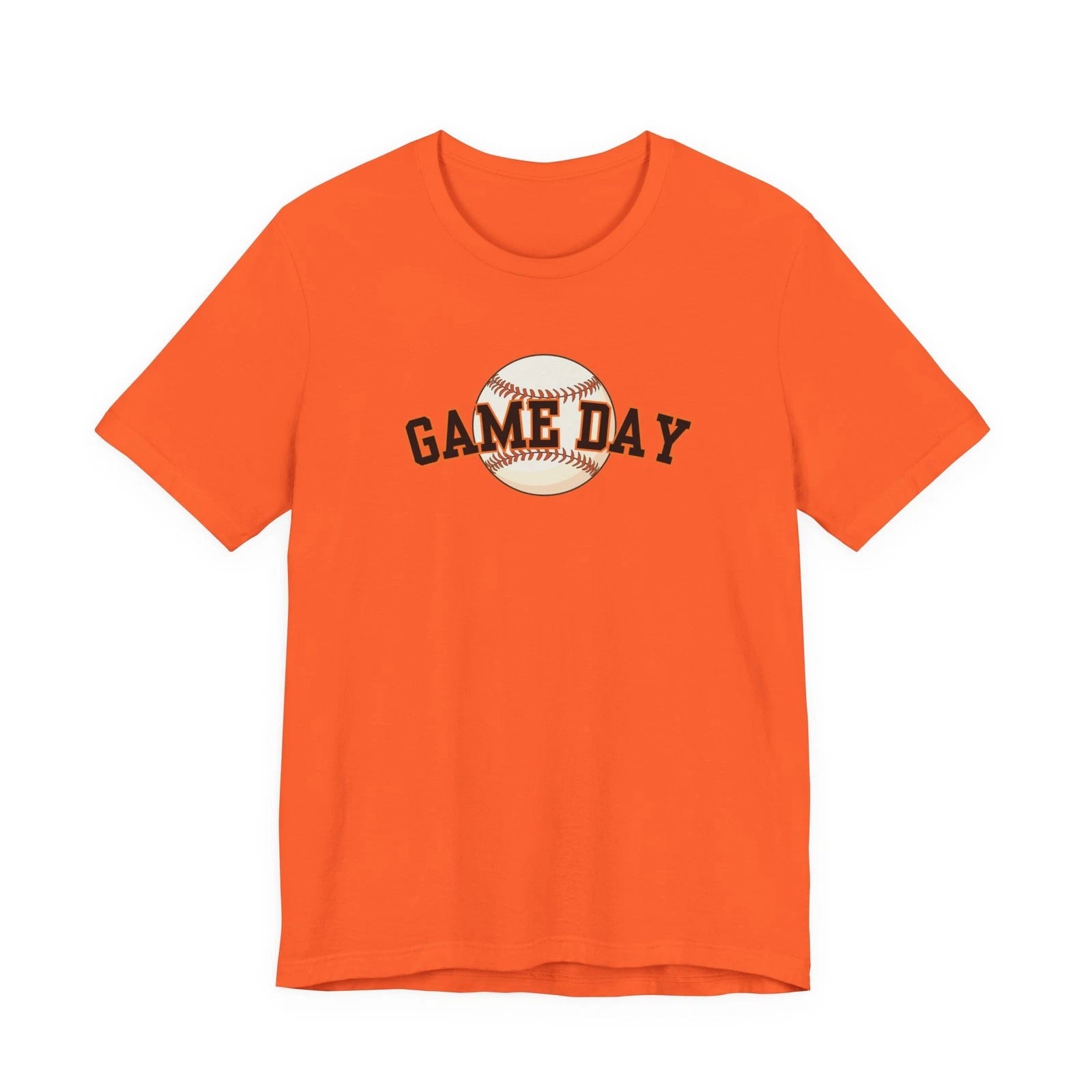 Game Day Baseball T-Shirt | Orange and Black with Vintage Baseball