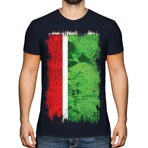 Chechen Republic Grunge Flag Men T-Shirt Football Gift Clothing