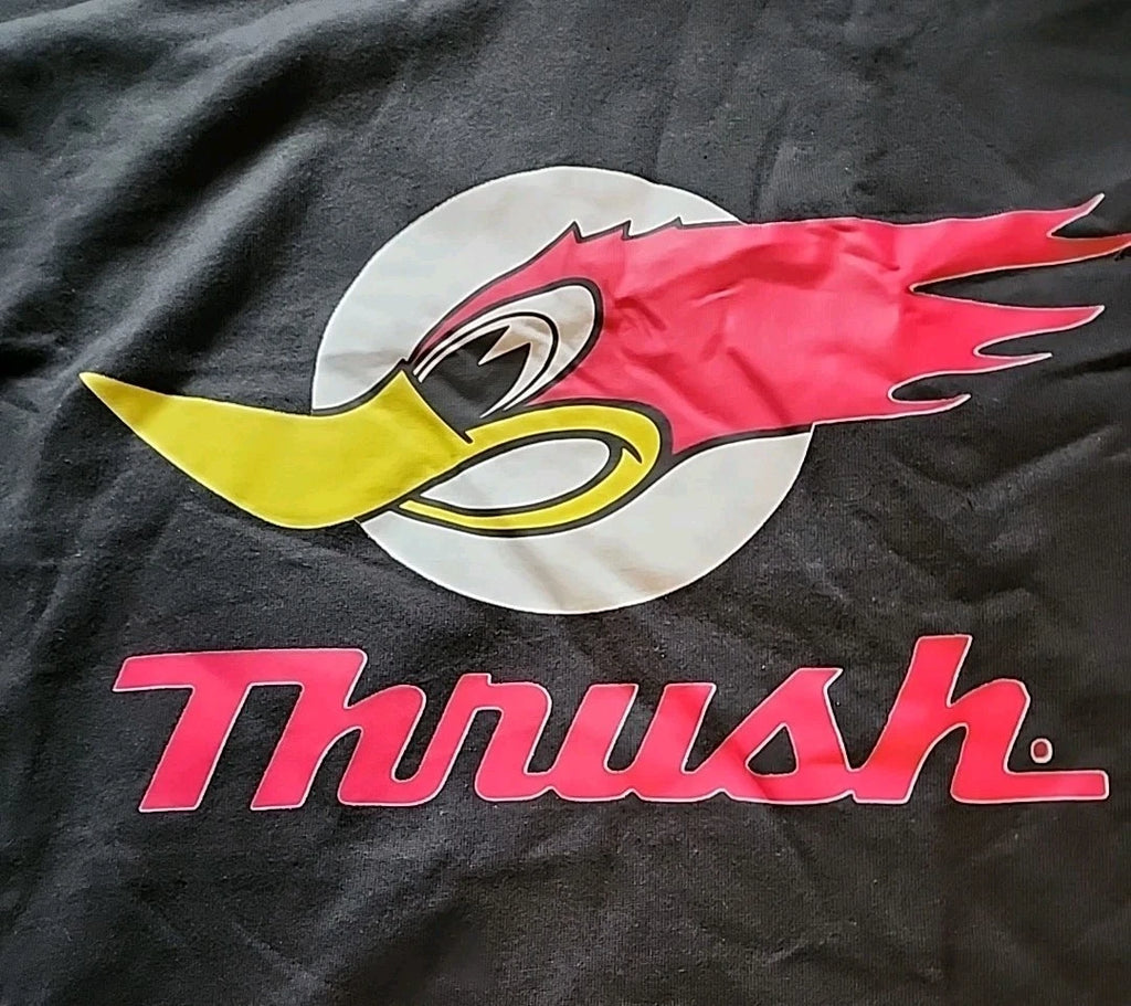 Graphic T-Shirt THRUSH Bird Muffler Black Size XL