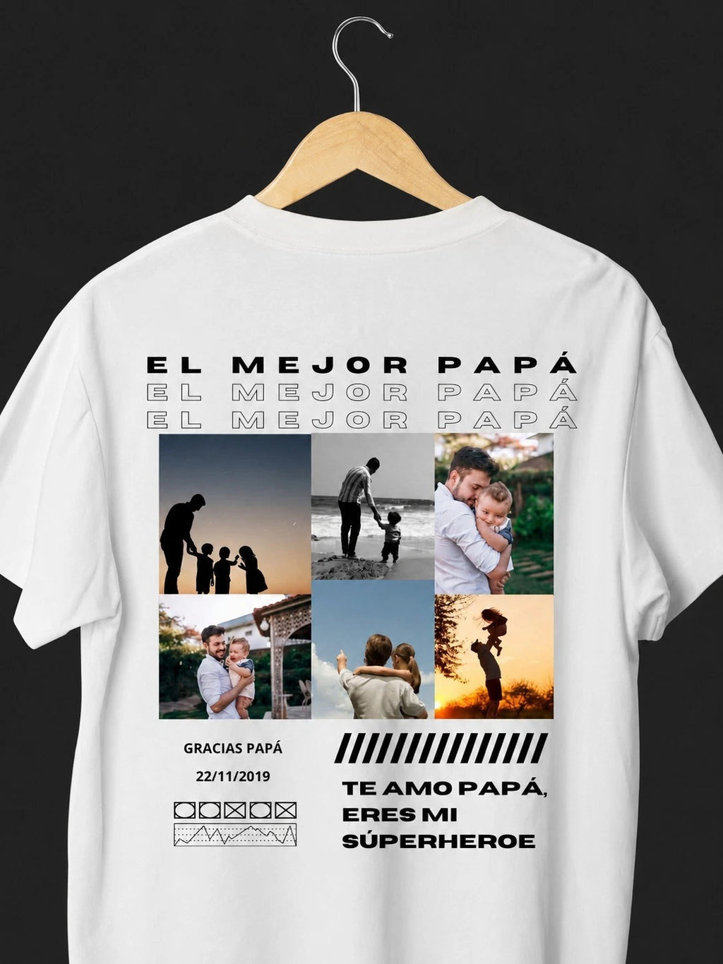 Personalized Father's Day T-Shirt with Photos | Custom Dad Shirt Gift